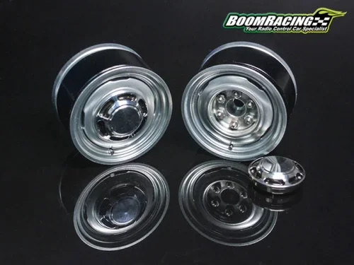 1.55 Yota LC Classic Rear Beadlock Wheels (2) with 3mm Wideners (2) Gun Metal