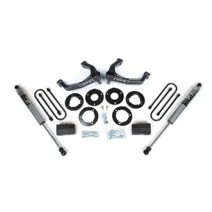 1.75 Inch Suspension Lift Kit For 2025 Silverado/Sierra 1500 4WD 1 Inch Rear Block Spacer Front Fox 2.0 Adventure Series Rear Shock Zone Offroad