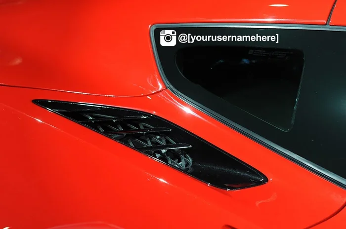 1953-2025 Corvette IG Username Custom Window Decals – Pair Blue Brushed Steel Impact – CA