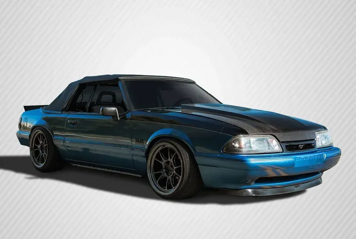 1987-1993 Ford Mustang Carbon Creations 2″ Cowl Hood – 1 Piece