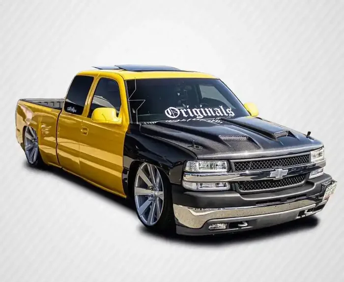 1999-2002 Chevrolet Silverado 2000-2006 Tahoe Suburban Carbon Creations Dual Ram Air Hood – 1 Piece