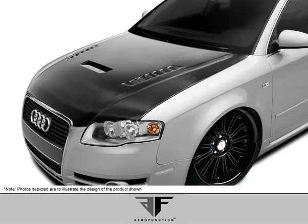 2006-2008 Audi A4 S4 B7 Carbon AF-1 Hood ( CFP ) – 1 Piece
