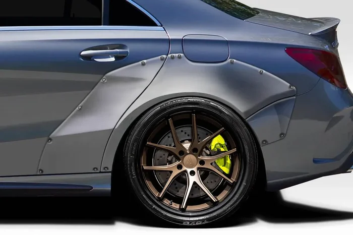 2014-2015 Mercedes CLA Class C117 CLA45 Duraflex Facta Rear Fender Flares – 6 Piece