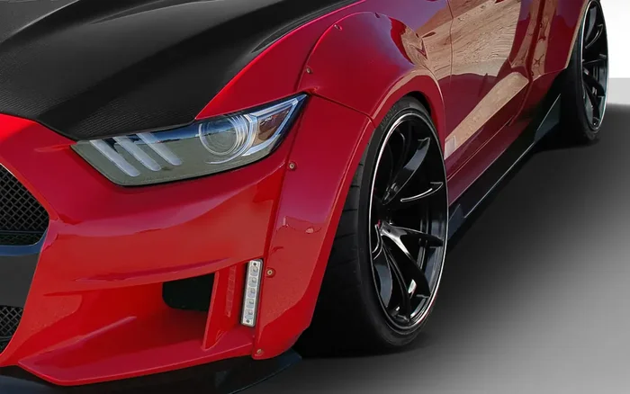 2015-2017 Ford Mustang Duraflex Grid Wide Body Front Fender Flares – 4 Piece