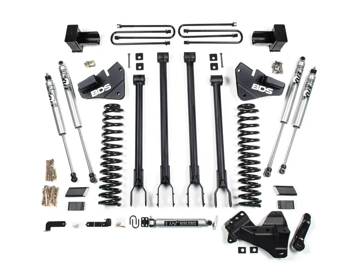 2017-2019 Ford F250 & F350 2-Leaf 6.7L BDS 4 inch 4-Link Suspension Lift Kit (FOX 2.0 Shocks) | 1537FS