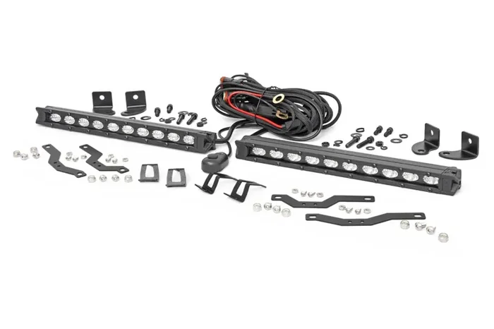 2018-2020 Ford F150 XLT Rough Country Dual Black Series 10 inch LED Grille Light Bar Kit | 70808