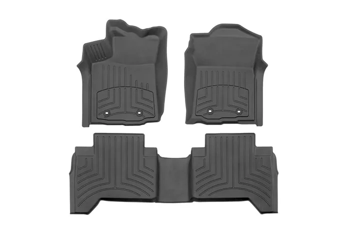 2018-2022 Toyota Tacoma Double Cab WeatherTech HP Front & Rear Floor Liners (Black) | 4412991IM-448722IM