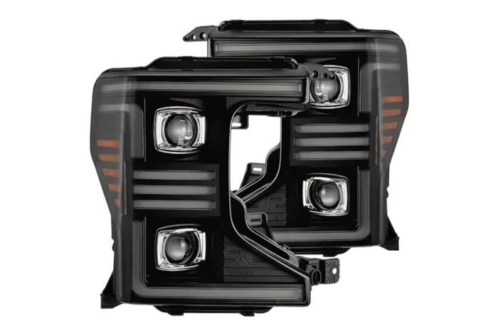 2020-2022 Ford F250/F350 AlphaRex PRO-Series LED Projector Headlights – Black | 880344