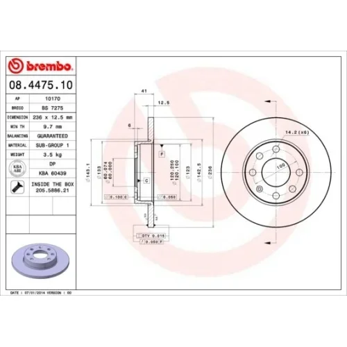 2X Brembo Bremsscheibe Prime Line für Bedford Opel Vauxhall Chevrolet