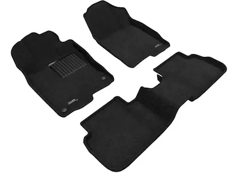 3D Mats 22-c civic (w/row 2 usb charging port) elegant floorliner row 1 & 2 black