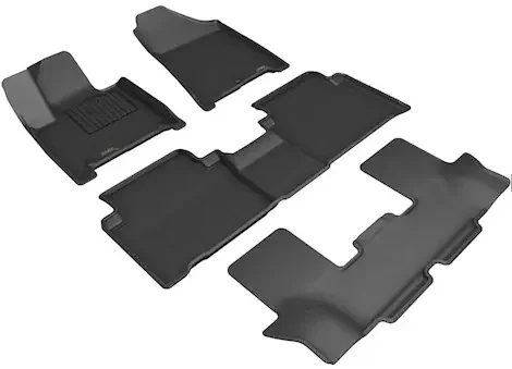 3D Mats 24-c santa fe hybrid kagu floorliner row 1 & 2 & 3 black