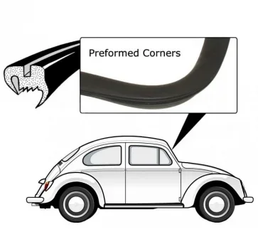 8.64-96 Dichtung Frontscheibe VW Käfer 8.64-1996 vergl. 111845121L Frontscheibendichtung ohne Nut Rille für Zierleiste