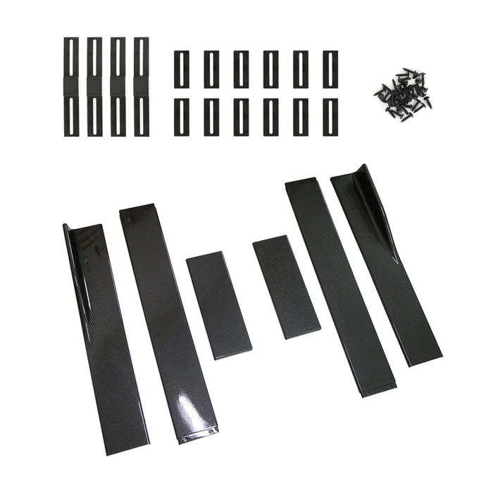 86.6″ Universal Side Skirt Extensions Rocker Panel Splitters Lip Carbon Fiber