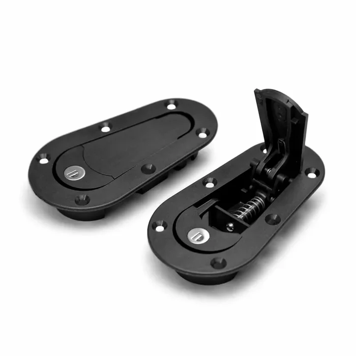 AeroCatch Plus Flush Hood Latch and Pin Kit – Black – with lock