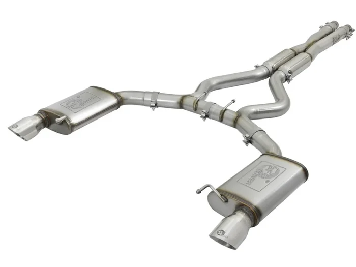 aFe MACHForce XP 3in Sport Tone Cat-Back Exhausts w/ Polished Tips 15-17 Ford Mustang V6/V8 – 49-33087-P