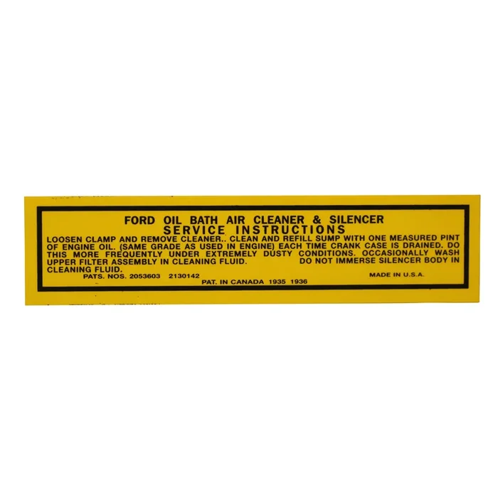 Air Cleaner Decal • 1942-48 Ford