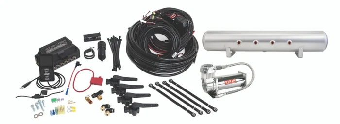 Air Lift Performance 3H (1/4 Air Line 5 Gal Raw Aluminum Tank VIAIR 444C Comp) – 27693