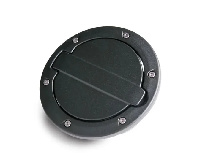 Alloy Fuel Door, Black Aluminum for 07-18 Jeep Wrangler JK, 2 dr/4 dr