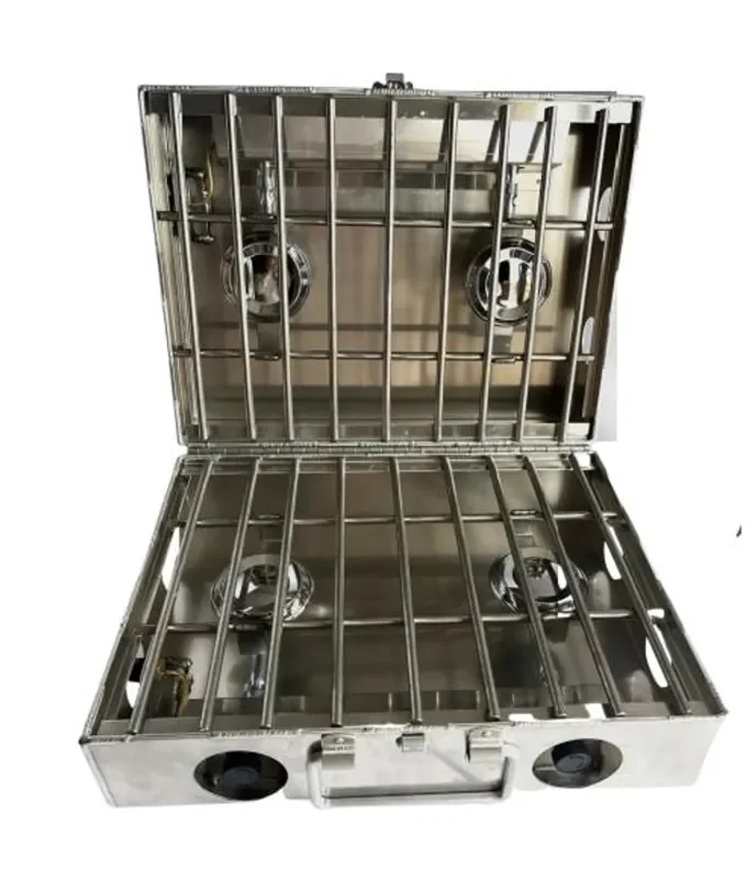 Aluminum Propane Camping Stove 4 Burner 16 inch Break Apart Hinge Left Connection PARST-4B16H-L