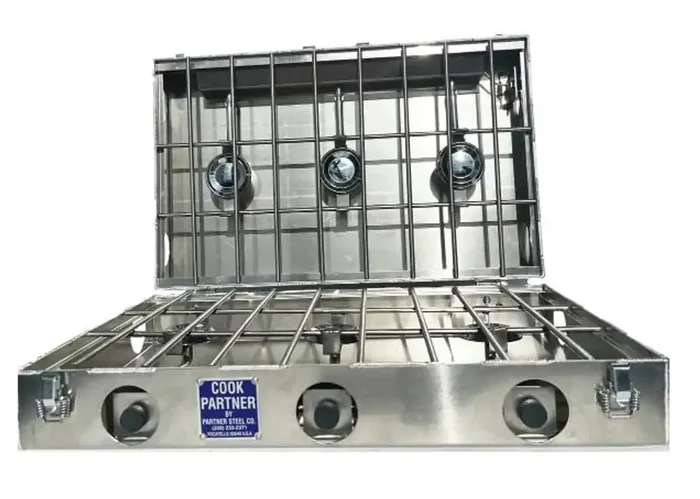 Aluminum Propane Camping Stove 6 Burner 26 inch Break Apart Hinge Right Connection PARST-6B26H-R