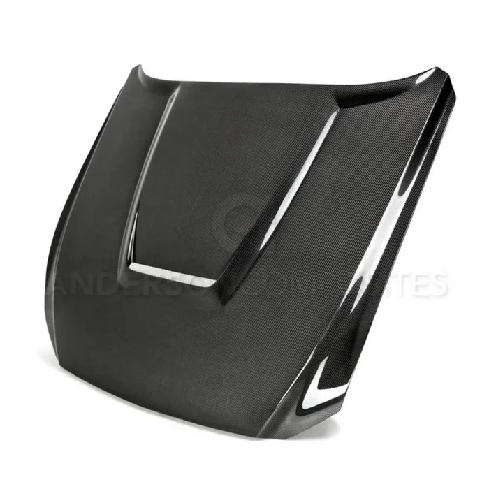 Anderson Composites 15-17 Ford Mustang (Excl. GT350/GT350R) Double Sided Hood – AC-HD15FDMU-GR-DS