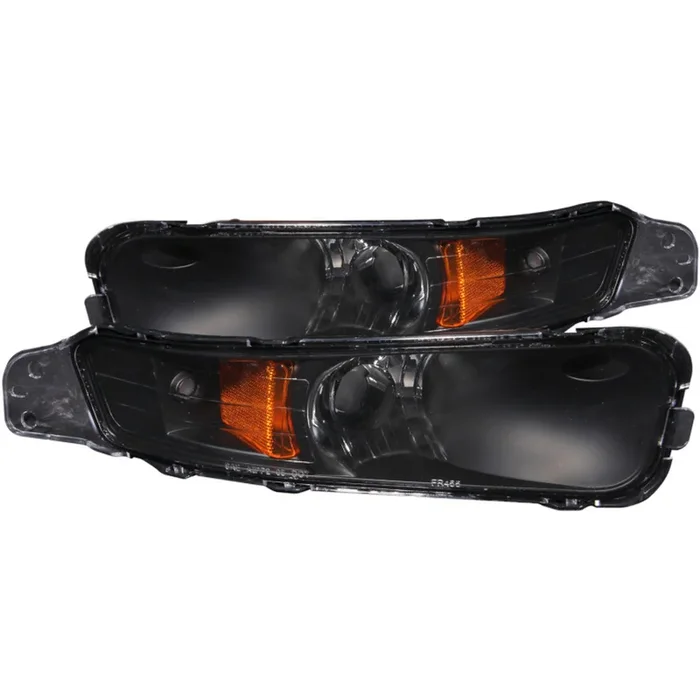 ANZO 2005-2009 Ford Mustang Euro Parking Lights Black w/ Amber Reflector – 511002