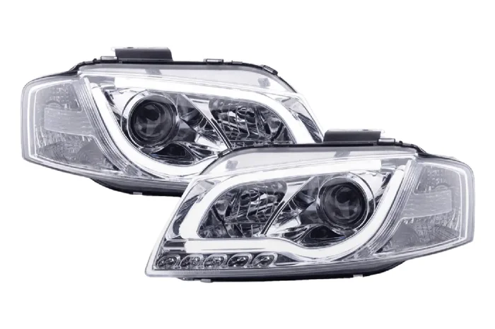 Audi A3 (8P 8PA) Chrome LED Headlights with Daytime Running Lights (2008-2012)