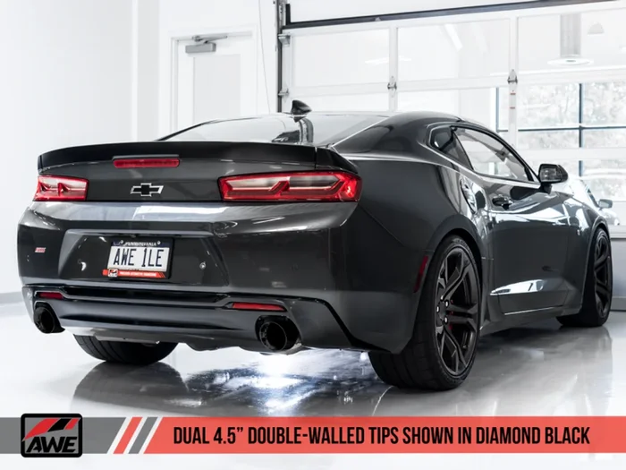 AWE Tuning 16-19 Chevrolet Camaro SS Axle-back Exhaust – Track Edition (Diamond Black Tips) – 3020-33053
