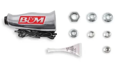 B & M Automotive T-handle w/button brushed al