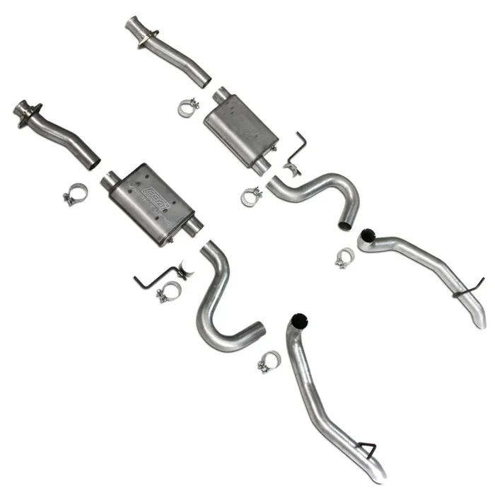 BBK 87-93 Mustang GT Cat Back Kit Varitune Mufflers – Aluminized turn downs – 3002
