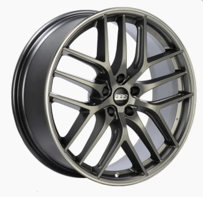 BBS CC-R 19×9 5×112 ET42 Satin Platinum Polished Rim Protector Wheel -82mm PFS/Clip Required