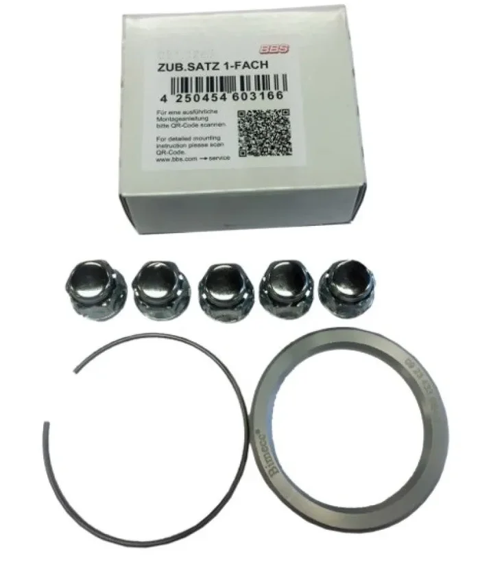 BBS PFS KIT – ION / Cobalt – Includes 70mm OD – 56.5mm ID Ring / 70mm Clip / Lug Nuts