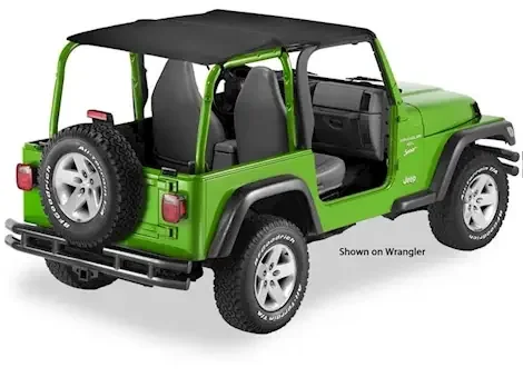 Bestop Header-Style Bikini Top (Safari Length) for 04-06 Wrangler TJ Unlimited – Black Diamond 52544-35