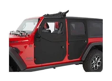 Bestop Inc. 18-c wrangler jl; front doors;w/factory door surrounds & door strikers full 2-piece fabric doors
