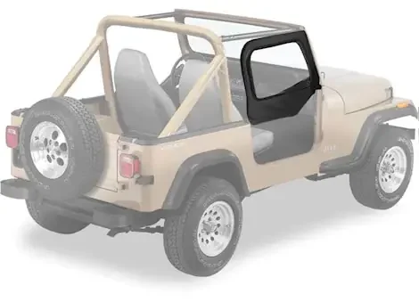 Bestop Inc Fabric Upper Door Skins For 97-06 Jeep Wrangler – Black Denim 53121-15