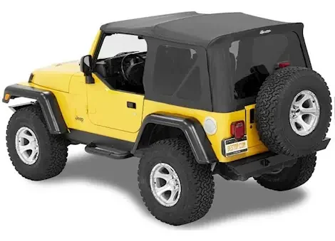 Bestop Supertop Squareback Soft Top for Wrangler TJ (Excluding Unlimited) – Black Denim 54720-15