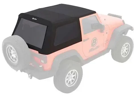 Bestop Trektop Glide Slantback Soft Top for 2-Door Wrangler JK – Black Diamond 54922-35