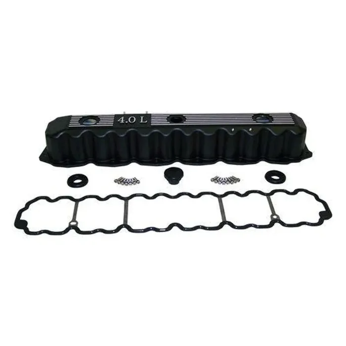 Black Aluminum Valve Cover Kit for Multiple Jeep Models w/ 4.0L Engine