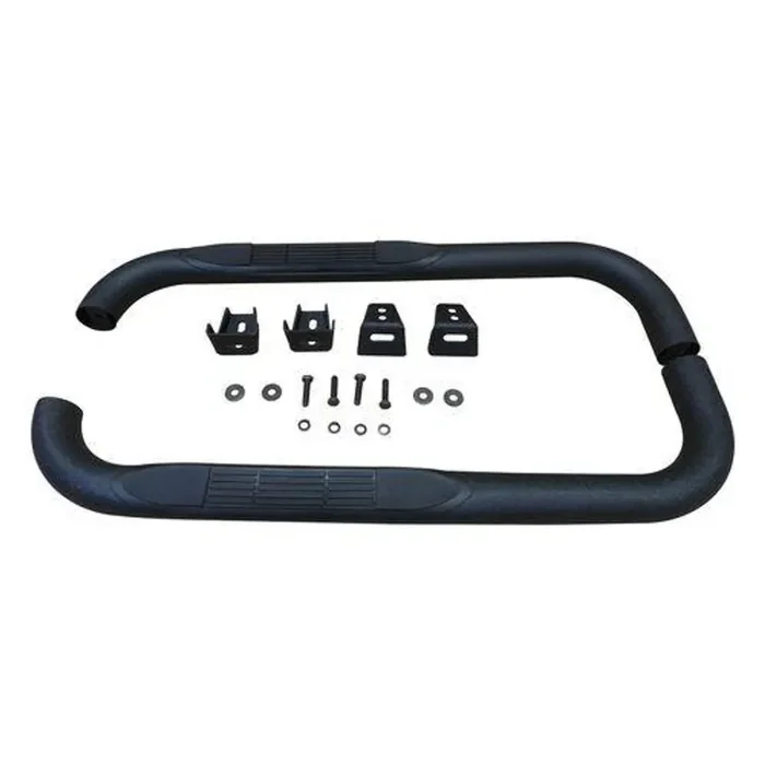 Black Textured 3″ Tubular Side Steps for Jeep YJ & TJ Wrangler, Except Unltd TJ