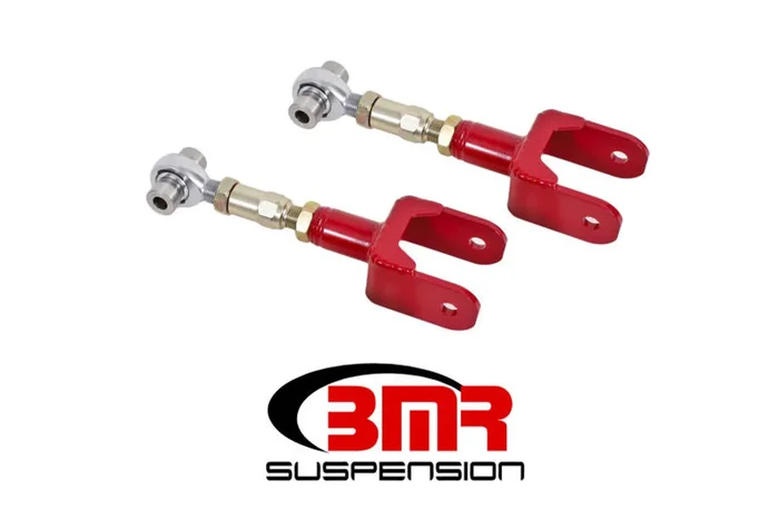 BMR 79-04 Fox Mustang Upper Control Arms On-Car Adj. Rod Ends – Red – UTCA041R