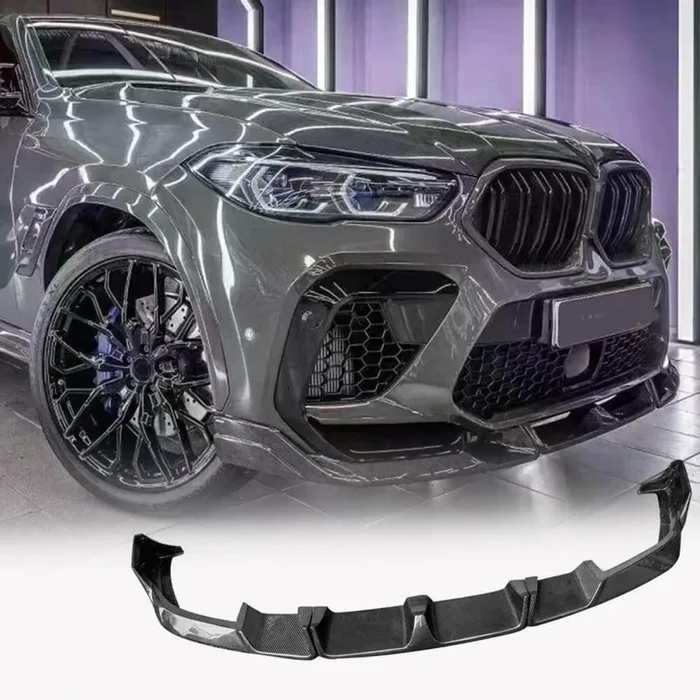 BMW X6M F96 2019-2023 Carbon Fiber Front Bumper Lip Splitters