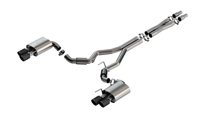 Borla 2024 Ford Mustang GT 5.0L V8 3 in S-Type Catback Non-Active Exhaust- Carbon Fiber Quad Tip – 140969CFBA