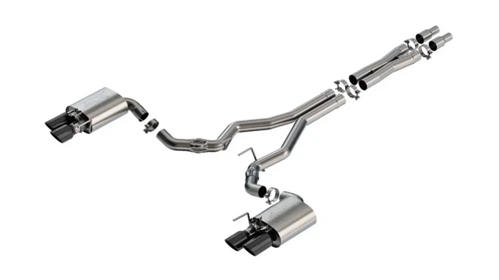 Borla 2024 Ford Mustang GT 5.0L V8 w/ Active Exhaust ATAK Cat-Back Exhaust System – Black Chrome – 140963BC
