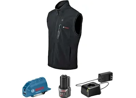 Bosch Tools 12v max heated vest kit w/ 1- 2 ah battery, charger & holster – l