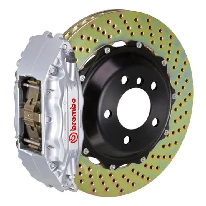 Brembo 00-03 M5/97-03 5-Series Front GT BBK 4 Piston Cast 2pc 355×32 2pc Rotor Drilled-Silver