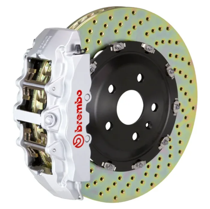 Brembo 00-03 M5/97-03 5-Series Front GT BBK 8 Piston Cast 380×34 2pc Rotor Drilled-Silver