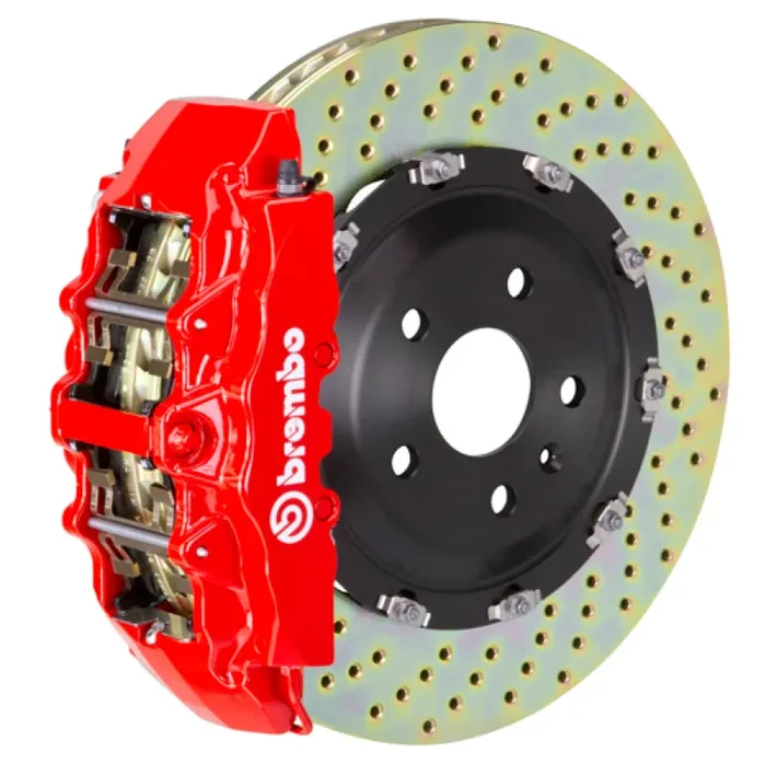 Brembo 00-06 Suburban Front GT BBK 8 Piston Cast 380×34 2pc Rotor Drilled-Red