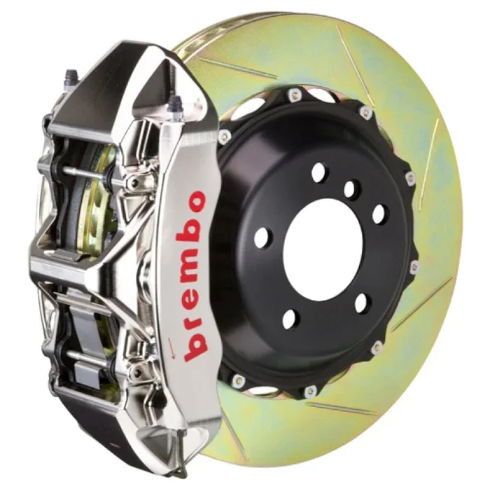 Brembo 01-06 M3 (E46) Front GTR BBK 6 Piston Billet 380×32 2pc Rotor Slotted Type1 – Nickel
