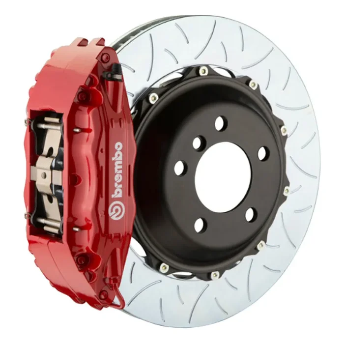 Brembo 03-06 G35 Sedan/03-08 350Z Front GT BBK 4 Piston Cast 2pc 355×32 2pc Rotor Slotted Type3-Red