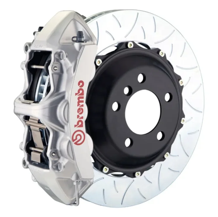 Brembo 03-06 G35 Sedan/03-08 350Z Front GT BBK 6 Piston Cast 380×32 2pc Rotor Slotted Type3-Silver